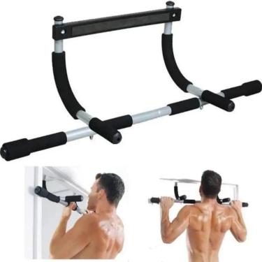 Imagem de Barra Exercicios Porta Chao Fixa Mista Musculacao Flexao Abdominal Academia Casa Multifuncional Praticidade No Seu Trein