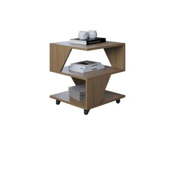 Imagem de Mesa De Centro Decorativa Com Rodizio P/ Sala De Estar E Qua Carvalho