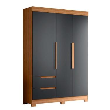 Imagem de Guarda Roupa Vivacce Solteiro 3 Portas Albatroz Moveis Nature/titanium