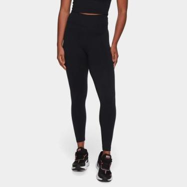 Imagem de Calça Legging Fila Life Ribbed Feminina, Preto, Branco, G