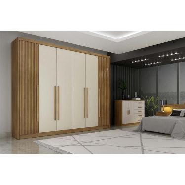 Imagem de Guarda Roupa Casal 6 Portas (2 Ripadas) E 6 Gavetas Bragança/coimbra Cumaru/fendi 25 - Novo Horizonte