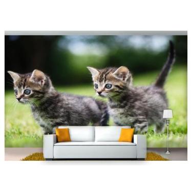 Imagem de Papel De Parede Animais Gatos Filhotes Jardim Anm137 - Você Decora