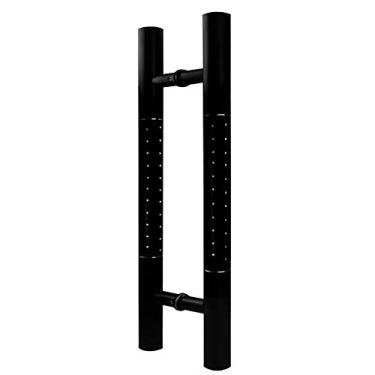 Imagem de Maçaneta de porta de celeiro de vidro deslizante comercial push pull em forma de tubo quadrado entrada de aço inoxidável cromado estilo moderno para escritório, shopping center, casa, chuveiro, quarto