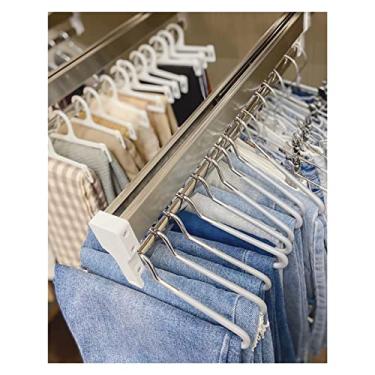 Imagem de Guarda-roupa, trilho, retrátil, 30 a 80 cm, para calças, suporte retrátil, para casa, varão, branco, aço inoxidável, trilho, visão