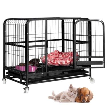 Imagem de Gaiola Pet Gato Cao Cachorro Canil Pet Shop Transporte Rodinhas Animal de Estimaçao Bandeja Removivel Resistente Seguro