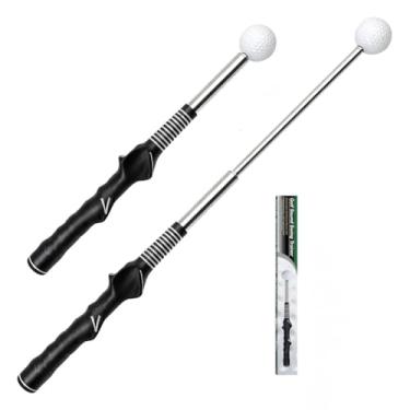 Imagem de Joyzan Treinador retrátil de baloiço de golfe, auxílio de treinamento de aderência para taco de golfe, mão direita, lascar, bater, portátil, clique, acessórios, força, tempo, aquecimento, prática