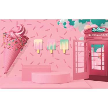 Imagem de Fundo Fotográfico Em Tecido Sorvete 2,20X1,50 - Mix estilos