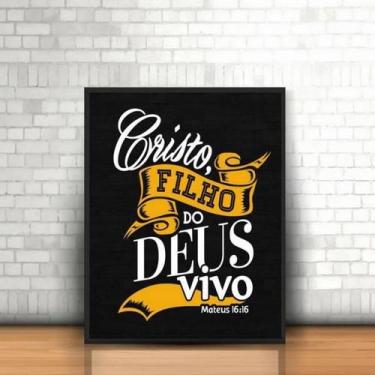 Imagem de Quadro Cristo Filho Do Deus Vivo 24X18Cm Moldura Branca - Quadros On-L