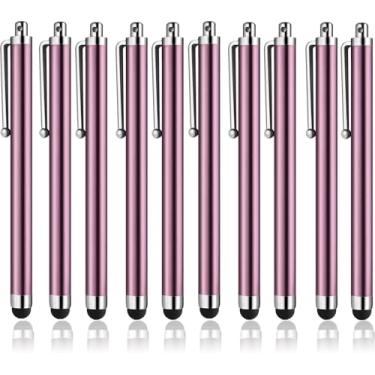 Imagem de Canetas Stylus para telas sensíveis ao toque, Abiarst Stylus universal de alta precisão para iPad, iPhone, tablets, Samsung Galaxy, todas as telas sensíveis ao toque (10 unidades, rosa)