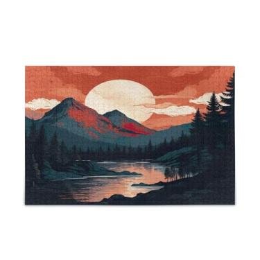 Imagem de ATTX Vintage Mountain Landscape Puzzles 500 Pieces Christmas Jigsaw Puzzle for Adults and Family #365