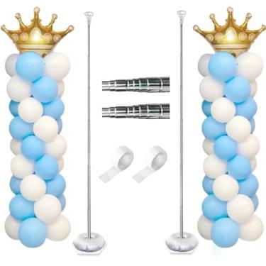 Imagem de Kit de suporte de coluna de balão, torre ajustável, conjunto de 2, decoração de festa para aniversário, casamento, chá de bebê (conjunto de 2)