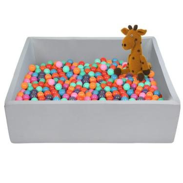 Imagem de Piscina de Bolinhas TRENDBOX Extra Grande em Espuma 120x120x35cm Cinza
