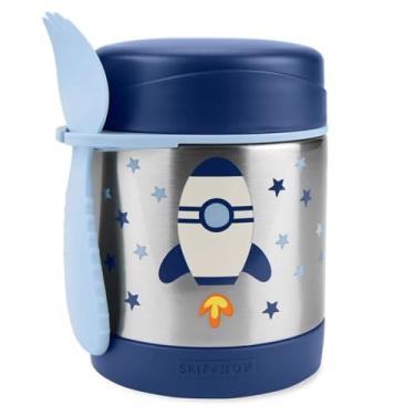 Imagem de Pote Termico Infantil Aco Inoxidavel Skip Hop Spark Style Espaco Com Talher 325ml - Azul