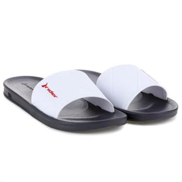 Imagem de Chinelo Rider Street Slide Azul Branco e Vermelho Masculino, 40, Azul 