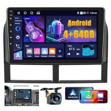 Imagem de Fuluku 4 + 64 GB Android 15 estéreo para carro Jeep Grand Cherokee 1999-2004 sem fio Carplay Android Auto 22.9 cm, kit de painel de rádio veicular com GPS WiFi, Bluetooth, SWC, DSP EQ, espelho de