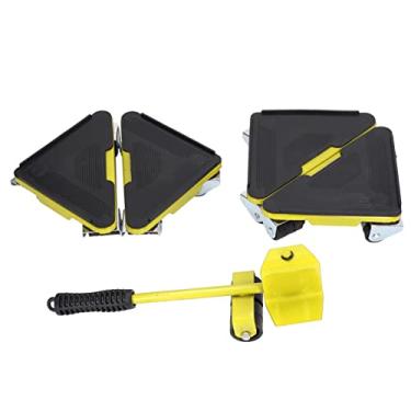 Imagem de Movimentador de móveis Universal Wheel Dolly Heavy Duty 300kg Capacidade Design ergonômico para sofá mesa Armário Movendo Ferro PVC ABS Plástico Azul Amarelo Vermelho 5 unidades (Amarela)