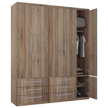 Imagem de Guarda-Roupa 5 Portas 6 Gavetas Modular 1310 Ilan Castanho - Móveis Il