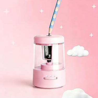 Imagem de Apontador de lápis elétrico, apontador portátil pequeno alimentado por bateria para crianças, afiação rápida, adequado para nº 2/colorido (6-8 mm), escola/sala de aula/escritório/casa (bateria não