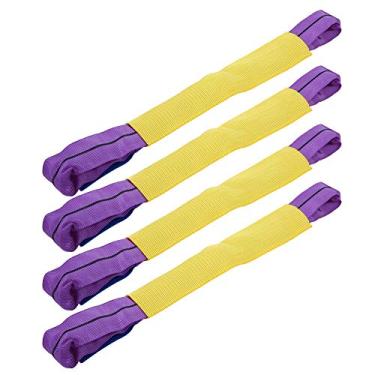 Imagem de Luqeeg Correias de Roda Fortes Correias de Recuperação para Transportador de Reboque 4pcs 5ton Amarelo/roxo, Ideal para Proteger Rodas de Liga Leve