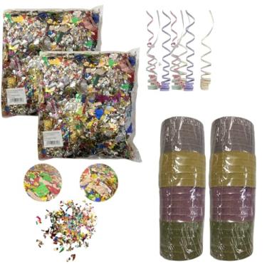 Imagem de Kit Carnaval 2 Confetes Metalizados + 2 Serpentinas