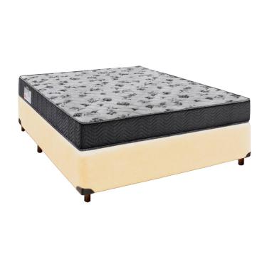 Imagem de Cama + Box Bege e Colchão D33 Casal - Iso100 Ortobom