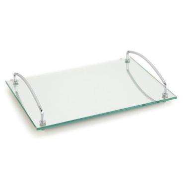 Imagem de Bandeja De Vidro Espelhada Decorativa 35x25 Cm Bar Casa Bebidas Aparad