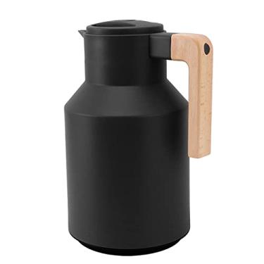 Imagem de Phefop Jarra de café, Alça de Madeira, Jarra Térmica, Capacidade de 1000ml para café e Sucos, Perfeita para Uso Doméstico e No Escritório (Preto)