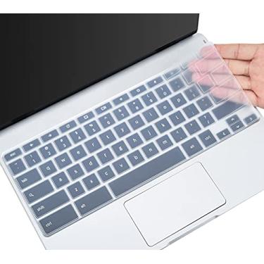 Imagem de Capa de teclado para Samsung Chromebook 4 XE310XBA XE500C13 XE501C13 11.6/Samsung Galaxy Chromebook Go 14 XE340XDA XE345XDA, Chromebook Plus V2 12.2/15.6 Chromebook 4 XE350XBA XE350XBA A, transparente
