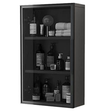 Imagem de Armário de banheiro de 3 camadas com porta, armário organizador de artigos de higiene, armário de parede de cozinha, prateleiras organizadoras sobre o vaso sanitário (cor: B, Tamanho: 40 * 14 * 75 cm