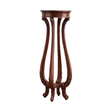 Imagem de suporte para bonsai Base de exposição artesanato com esculturas country americanas, suporte decorativo madeira para plantas canto sala estar