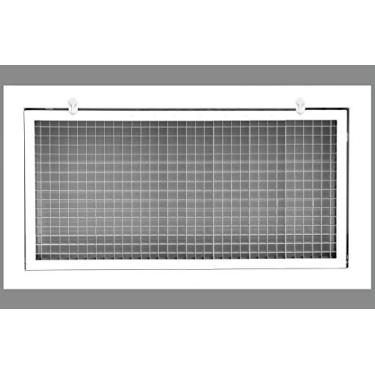 Imagem de 71.1 cm x 35.6 cm Cube Core Eggcrate Grade de filtro de ar de retorno para filtro de 2,5 cm - Alumínio - Branco [Dimensões externas: 77,5 cm x 16,5]