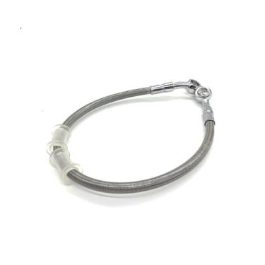 Imagem de Tsinesla Mangueiras de motocicleta ATV prata 200-2200 mm cabo trançado 10 mm tubo banjo linha de mangueira de freio hidráulico para motocicleta