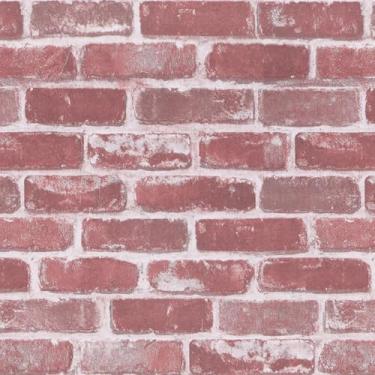 Imagem de MS magic Papel de parede de tijolo vermelho descasque e cole papel de parede 45 cm x 500 cm papel de parede de tijolo sintético impermeável autoadesivo removível vintage texturizado papel de contato