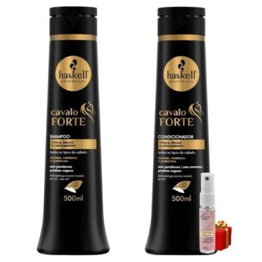 Imagem de Kit Haskell Cavalo Forte Shampoo 500ML + 1 Condicionador 500ML + Prese
