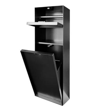 Imagem de Nicho de banheiro de aço inoxidável oculto, papel higiênico embutido, suporte com suporte de escova de vaso sanitário para armário de armazenamento, adequado para box de chuveiro, parque público (cor