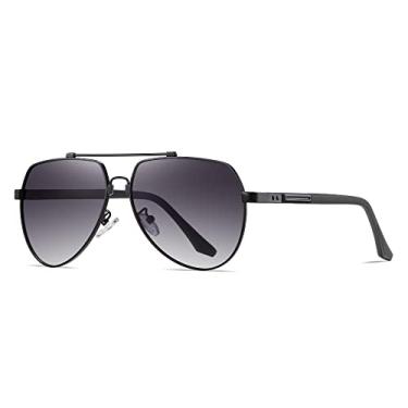 Imagem de Cyxus Óculos de sol aviador polarizados masculino e feminino, armação de metal, hastes de mola, vintage, estilo retrô, dirigir na praia 1048, Armação de aço inoxidável de cobre: preto + lente: preto e