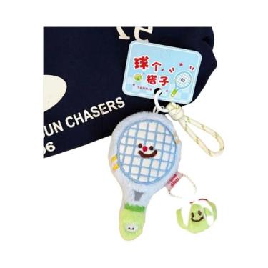Imagem de Chaveiro De Pelúcia Fofo Em Formato De Raquete De Tênis, Pingente Para