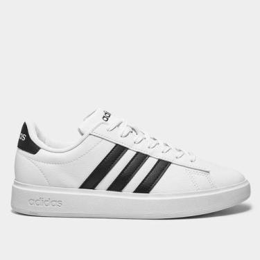 Imagem de Tênis Adidas Grand Court 2.0 Masculino, Branco, Preto, 44