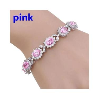 Imagem de Pulseira Elegante De Cristal E Pedras Preciosas Para Mulheres, Joia Ch