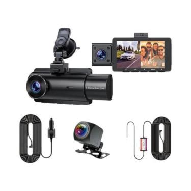 Imagem de Câmera Veicular WiFi De 3 Canais 2K+1080P Com GPS E Tela IPS De 3.0 Po