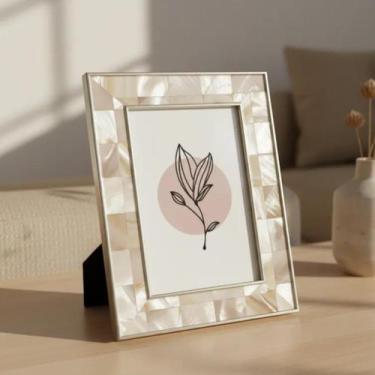 Imagem de PORTA retrato decorativo p foto 10X15 c/ moldura Efeito Madreperola - 