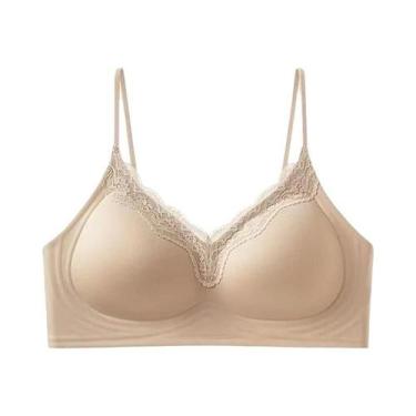 Imagem de Sutiã Sem Fio De Renda Para Mulheres, Estilo Colete Com Alças Finas, C