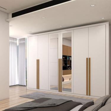 Imagem de Guarda-Roupa Casal Classic 6 Portas 6 Gavetas 100% Mdf com Espelho Bra