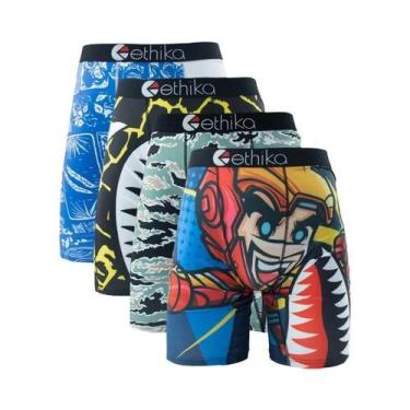 Imagem de Cuecas Boxer Respiráveis Para Homens Em Tamanho Plus, Conjunto De 4 Pe