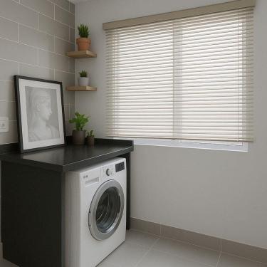 Imagem de Persiana Horizontal Alumínio 25mm Bege - 1,30m X 2,67m Bege