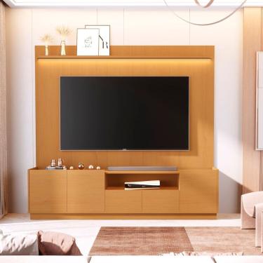 Imagem de Rack com Painel para Tv 84 Polegadas 100% Mdf 233cm Vitoria Regia Marrom