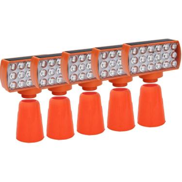 Imagem de Sinalizador Solar Viario Kit 5 Duas Cores Cone Seguranca Noturna Obra Alerta Emergencia Rodovia Estrada Transito