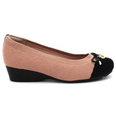 Imagem de Sapato Modare Anabela Malha Laço Pingente Feminino 7014292, Nude, 36
