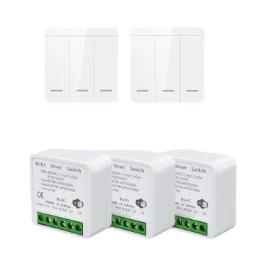 Imagem de Interruptor De Luz Inteligente WiFi Sem Fio RF 433MHz 1 2 3 Gangue, Co