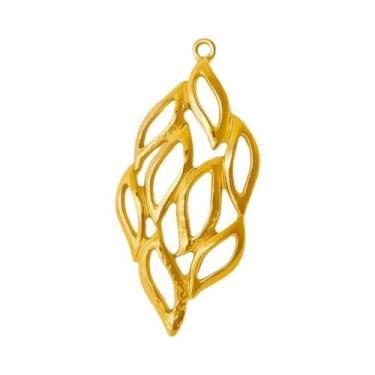 Imagem de Pingentes De Plantas Em Aço Inoxidável Banhado a Ouro, 10 Peças, Com D
